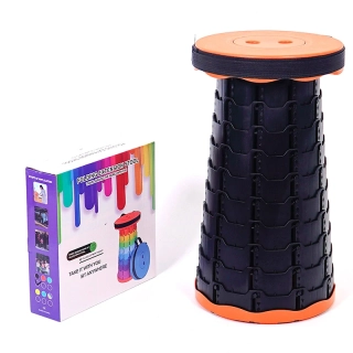 Teleskopická skládací židlička oranžovočerná