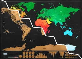 Stírací mapa světa Deluxe varianta č.1