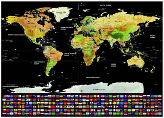 Stírací mapa světa Deluxe varianta č.2