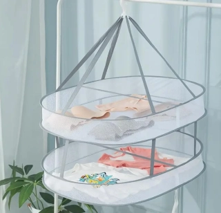 Skládací síťka na sušení prádla, oval 2 patra