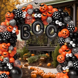 Párty balónky, balónková girlanda halloween BOO 141ks