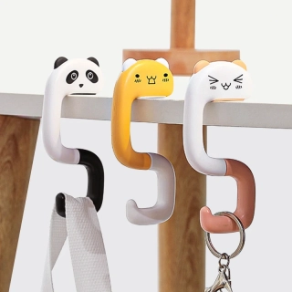 Háček ve tvaru kočky varianta růžovo bílá