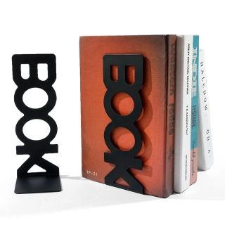 Zarážky na knihy černé BOOK vysoký 1 pár