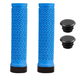 Cyklistické ergonomické gripy s uzamykací objímkou (1 pár) – modré