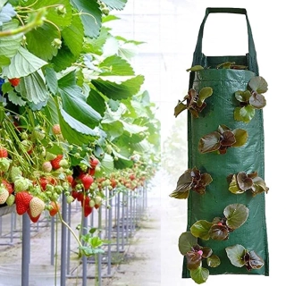 Závěsný pěstební vak na jahody a rostliny – 70 × 25 cm, 8 přihrádek