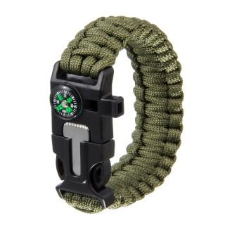 Survival náramek s kompasem 5v1