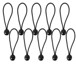 Gumičky s kuličkou – Ball Bungee 10 cm – 10 ks (černé)