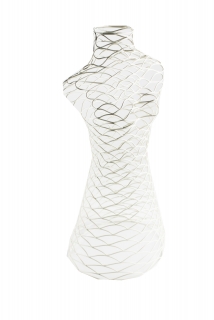Dámské torzo,dekolt bílý, kovový 39cm