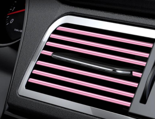 Dekorační lišty do ventilace auta (10 ks)  růžová