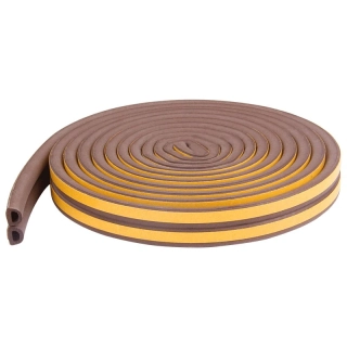 Samolepicí těsnění do oken a dveří 9x7,5mm x 6m – hnědé 