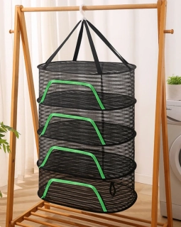 Závěsná síť na sušení bylinek a hub 4 patra 50x70cm