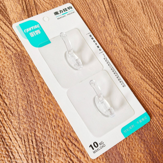 Samolepicí háčky – transparentní, sada 2 ks (dvojitý háček)