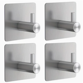 Samolepicí háček – nerez hranatý, sada 4 ks