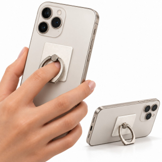 Držák telefonu s otočným prstencem 360° – bílý