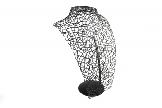 Dekolt na šperky kovový 30cm černý XL