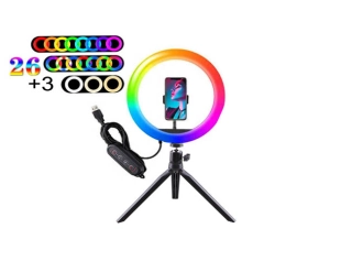RGB Prstencová lampa, kruhové světlo ring led light set 26cm