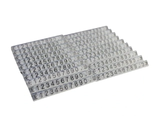 Plastové cenovky černé, průhledné 6x9mm 20x řada €