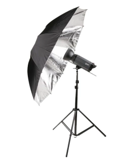 Studiový fotografický deštník 153cm stříbrný