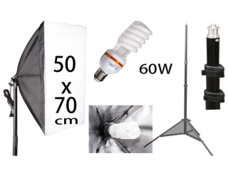 Softbox 50x70cm 60W, stativ streaming, youtubing