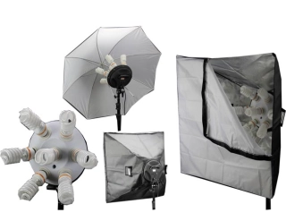 Softbox s lampou pro 7 žárovek 80x80cm
